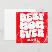 世界で一番素敵なママ 赤のタイダイ マザーズデー カード (正面/裏面)