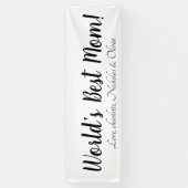 世界で一番素敵なママ 黒白 カスタムスクリプト 可愛い 横断幕 (縦)