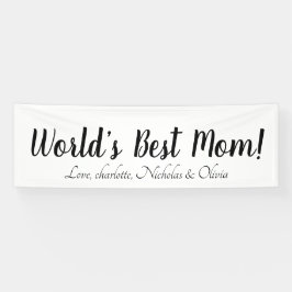 世界で一番素敵なママ 黒白 カスタムスクリプト 可愛い 横断幕