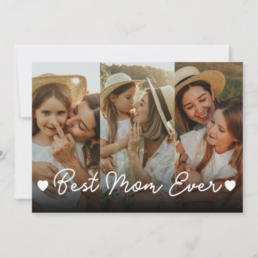 世界で一番素敵なママ 3枚の写真の組み合わせ 母の日 ハート シーズンカード (正面)
