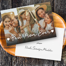 世界で一番素敵なママ 3枚の写真の コラージュ 母の日 ハート シーズンカード