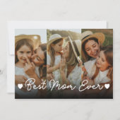 世界で一番素敵なママ 3枚の写真を飾る マザーズデー ハート シーズンカード (正面)