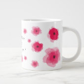 世界で一番素敵な妹へ ピンクの花柄 ジャンボコーヒーマグカップ (右)