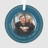 世界で一番素敵な祖父母 写真入り ティール | クリスマス オーナメント (裏面)