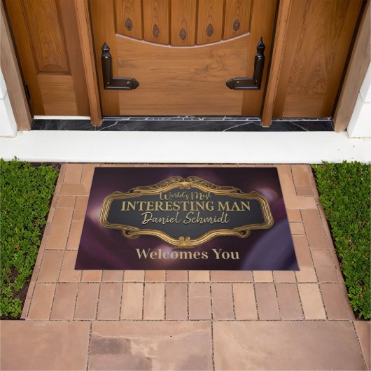 世界で一番面白い人があなたを歓迎する ドアマット (室外)
