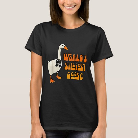 世界で一番馬鹿げたガチョウ 楽しいガチョウ愛好家 Tシャツ (正面)