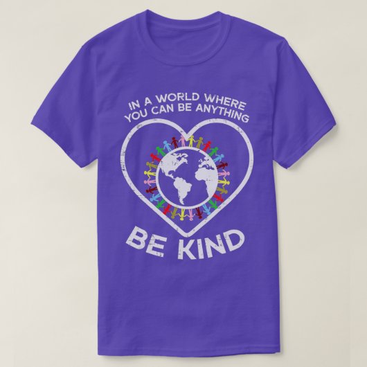世界で何でも親切な団結の日オレンジ色のアンチ Tシャツ (デザイン正面)