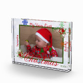 世界で初めてのクリスマスベイビーボーイ - あなただけの特別な名入れギフト フォトブロック (右)