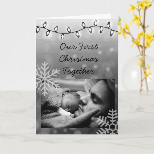 世界で初めてのクリスマス、パパと子供のための特別なカード カード (黄色い花)