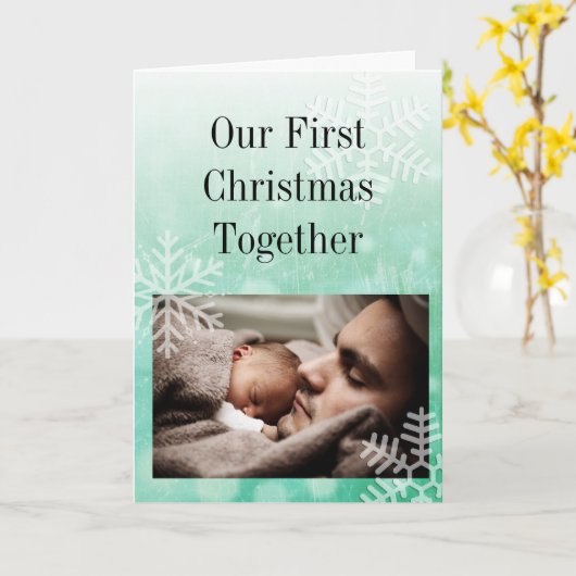 世界で初めてのクリスマス、パパと子供のための特別なカード カード (黄色い花)