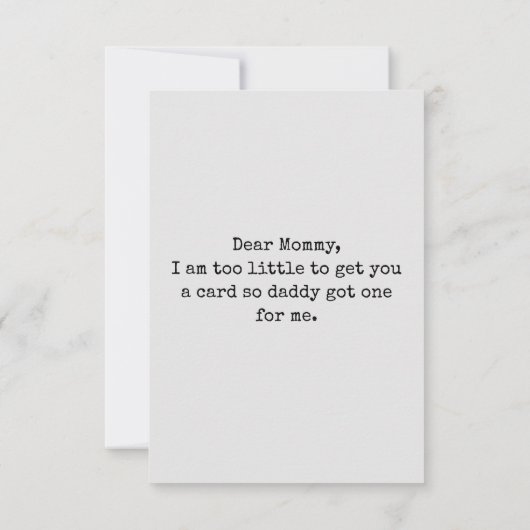 世界で初めての母の日 かわいい ミニマル カード (裏面)