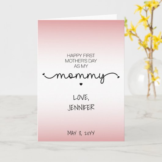 世界で初めての母の日 新しいママへの特別なギフト カード (黄色い花)