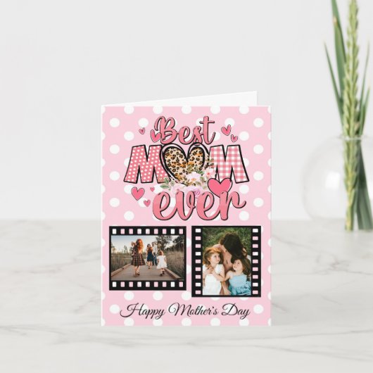 世界で唯一の最高のママ エバー カスタム フォト コラージュ シーズンカード (正面)