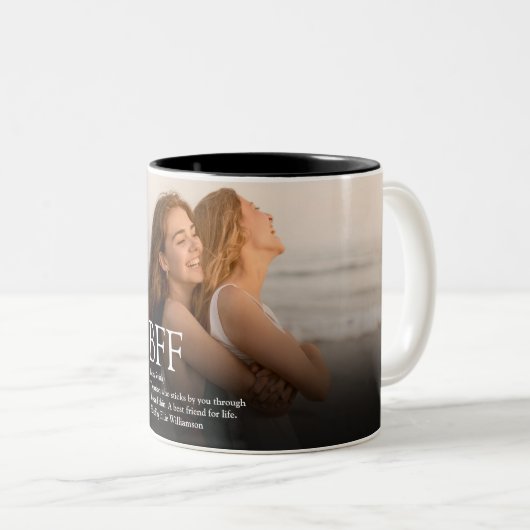 世界で唯一の親友の定義 ベストフレンド フォト ツートーンマグカップ (正面右)