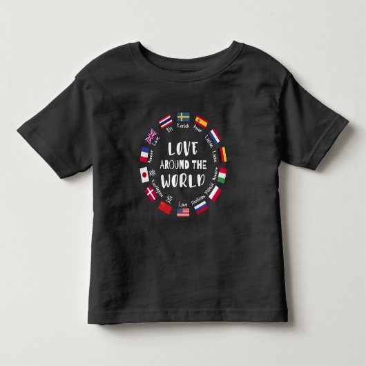 世界で愛を語る言語たち トドラーTシャツ (正面)
