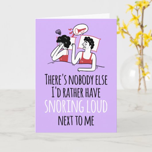 世界で最もうるさいいびきをかく恋人へ　-Romanticで面白いカード- カード (黄色い花)