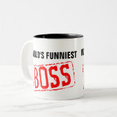 世界で最もおかしいボスのコーヒー・マグ ツートーンマグカップ (正面左)