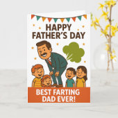 世界で最もおならがうまいパパへ　父の日おめでとう カード (黄色い花)