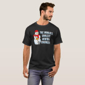 世界で最もかっこいい鉱山技術者の雪だるま Tシャツ (正面フル)