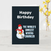 世界で最もかっこいい鉱山技術者用雪だるま誕生日カード カード (黄色い花)