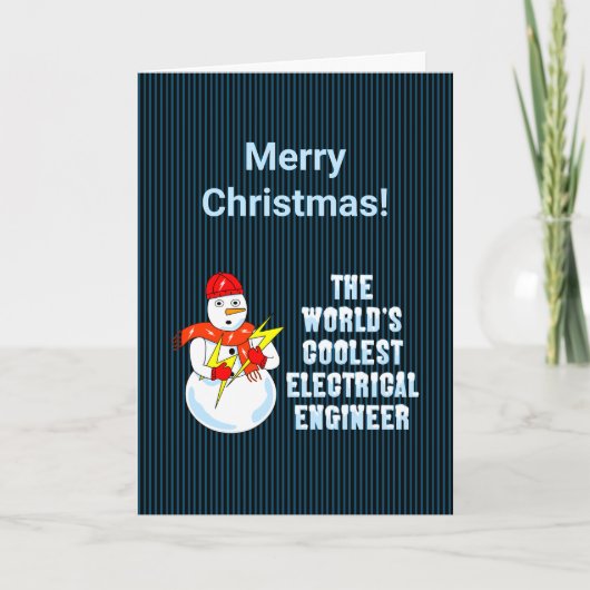 世界で最もかっこいい電気エンジニアのクリスマスカード サンキューカード (正面)