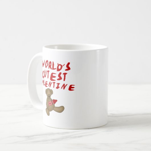 世界で最もかわいいバレンタインのTシャツおよびギフト コーヒーマグカップ (正面左)