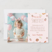 世界で最もかわいいパステルカラーの子供の誕生日 サンキューカード (正面)