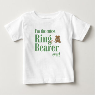 世界で最もかわいいリングボーイのウェディング グリーン ベビーTシャツ