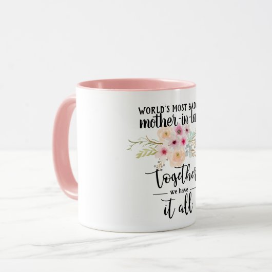 世界で最もカッコイイ義理の母へのプレゼント オーダーメイド マグカップ (正面左)