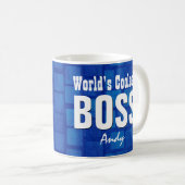 世界で最もクールなボスの青い煉瓦名前をカスタムするV21D コーヒーマグカップ (正面右)