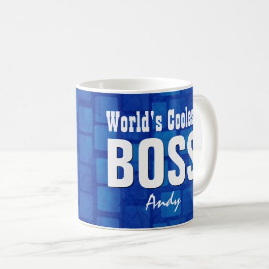 世界で最もクールなボスの青い煉瓦名前をカスタムするV21D コーヒーマグカップ (正面右)