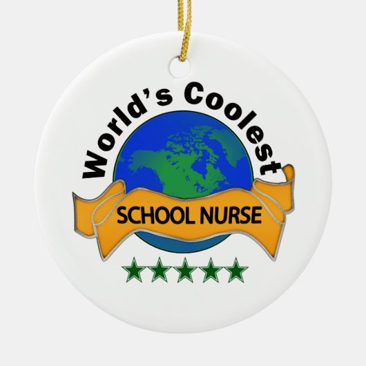世界で最もクールな学校のナース セラミックオーナメント (正面)