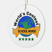 世界で最もクールな学校のナース セラミックオーナメント (左)