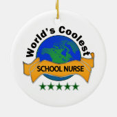 世界で最もクールな学校のナース セラミックオーナメント (裏面)
