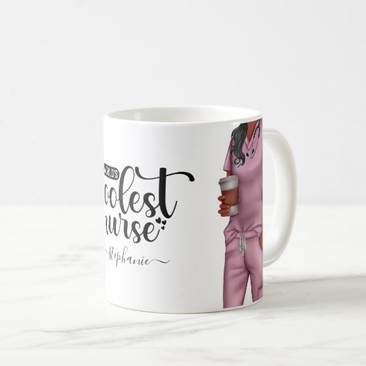 世界で最もクールな看護師のパーソナライズドコーヒーマグ コーヒーマグカップ (正面右)