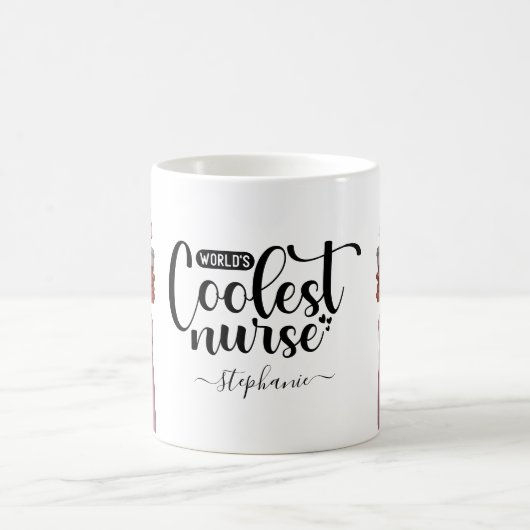 世界で最もクールな看護師のパーソナライズドコーヒーマグ コーヒーマグカップ (中央)