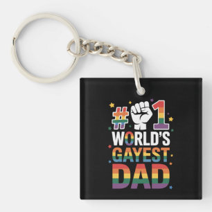 世界で最もゲイなパパ1位 ファニーファザーズデーLGBT キーホルダー
