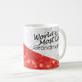 世界で最もシックな祖母コーラルホワイト大理石 コーヒーマグカップ (正面右)