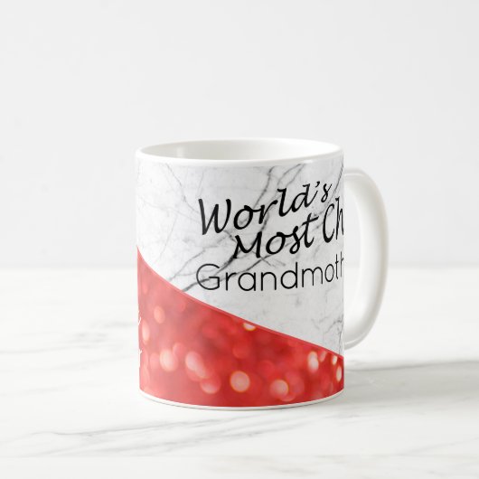 世界で最もシックな祖母コーラルホワイト大理石 コーヒーマグカップ (正面右)