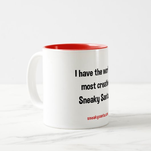世界で最もスニーキーなクリエイティブサンタマグ ツートーンマグカップ (正面左)