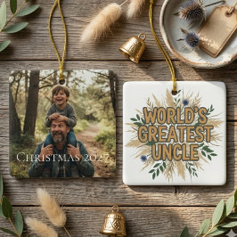 世界で最も偉大なおじ パンパスグラス フラワーデザイン セラミックオーナメント