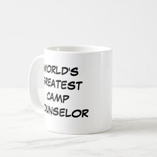 「世界で最も偉大なキャンプ・カウンセラー」マググ コーヒーマグカップ (正面左)