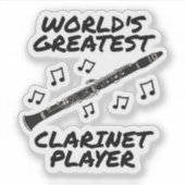 世界で最も偉大なクラリネット選手クラリネティストおもしろい シール (正面)