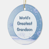 世界で最も偉大なクリスマス孫オーナメント セラミックオーナメント (左)
