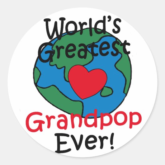 世界で最も偉大なグランドポップハート ラウンドシール (正面)