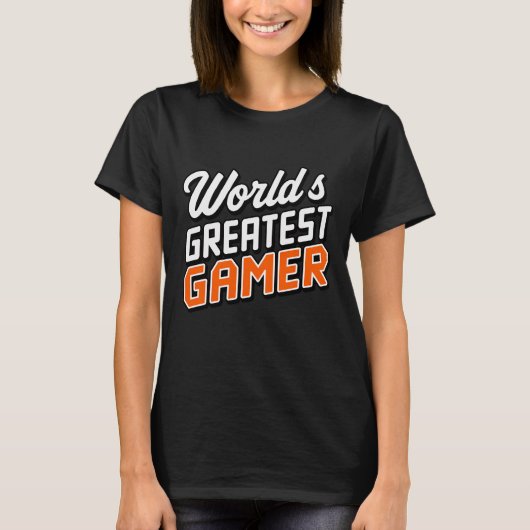 世界で最も偉大なゲーマーおもしろい Tシャツ (正面)