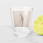 世界で最も偉大なゴルファーのシルエット木製フェンス ショットグラス (裏面)