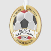 世界で最も偉大なサッカーコーチ赤、黒、白 オーナメント (正面)