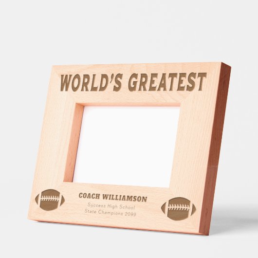 世界で最も偉大なサッカーコーチ レーザー彫刻フレーム (左)