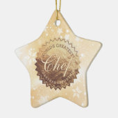 世界で最も偉大なシェフフェイク金ゴールドエンブレムクリスマス セラミックオーナメント (左)